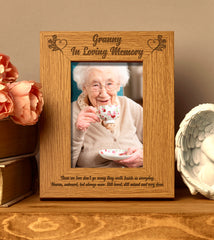 ukgiftstoreonline Granny In Loving Memory Remembrance Portrait Wooden Photo Frame Gift