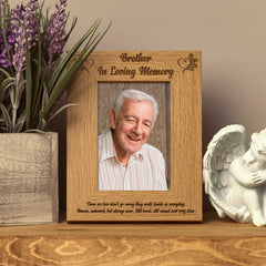 Brother In Loving Memory Remembrance Portrait Wooden Photo Frame Gift - ukgiftstoreonline