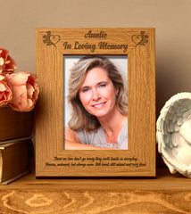 Auntie In Loving Memory Remembrance Portrait Wooden Photo Frame Gift - ukgiftstoreonline