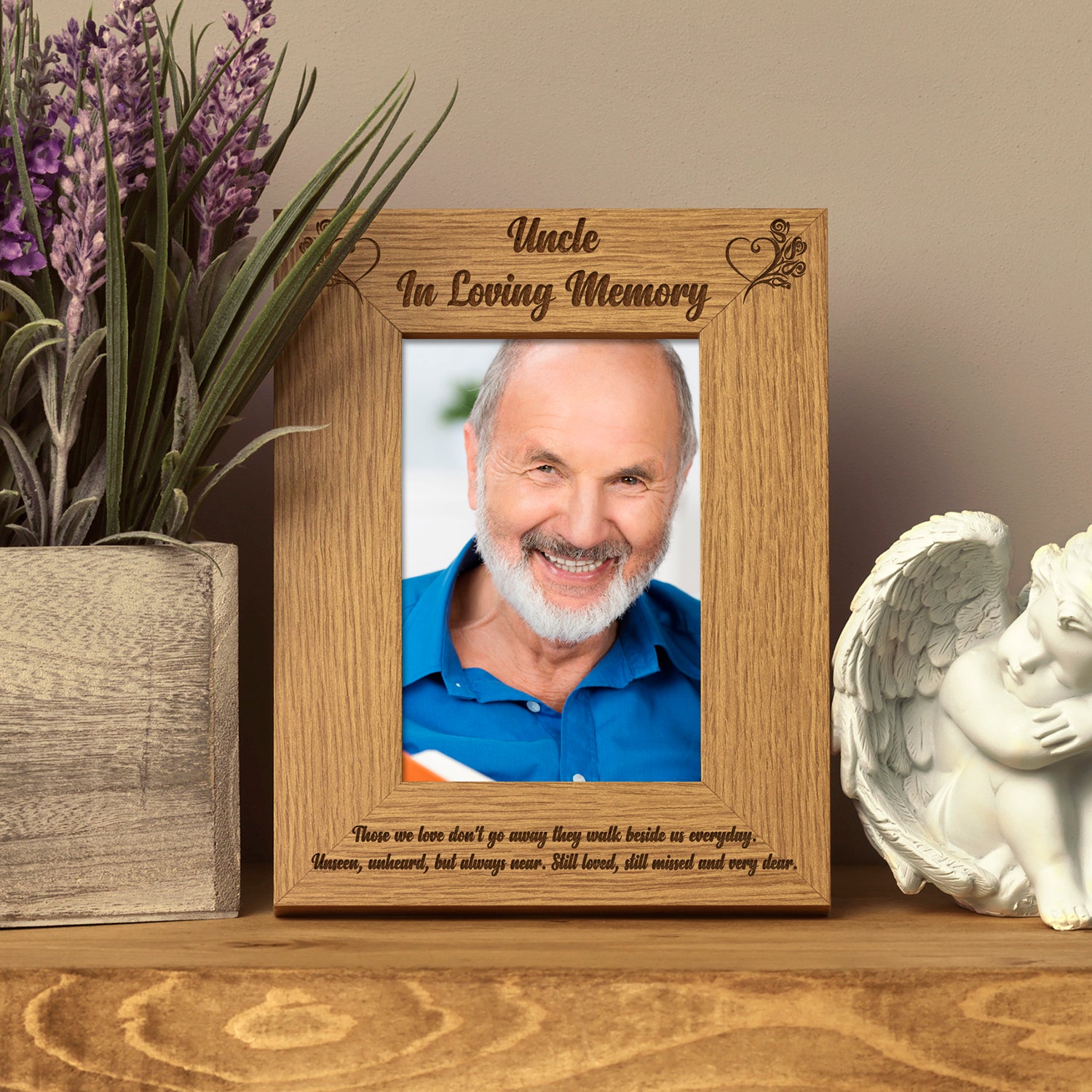 Uncle In Loving Memory Remembrance Portrait Wooden Photo Frame Gift - ukgiftstoreonline