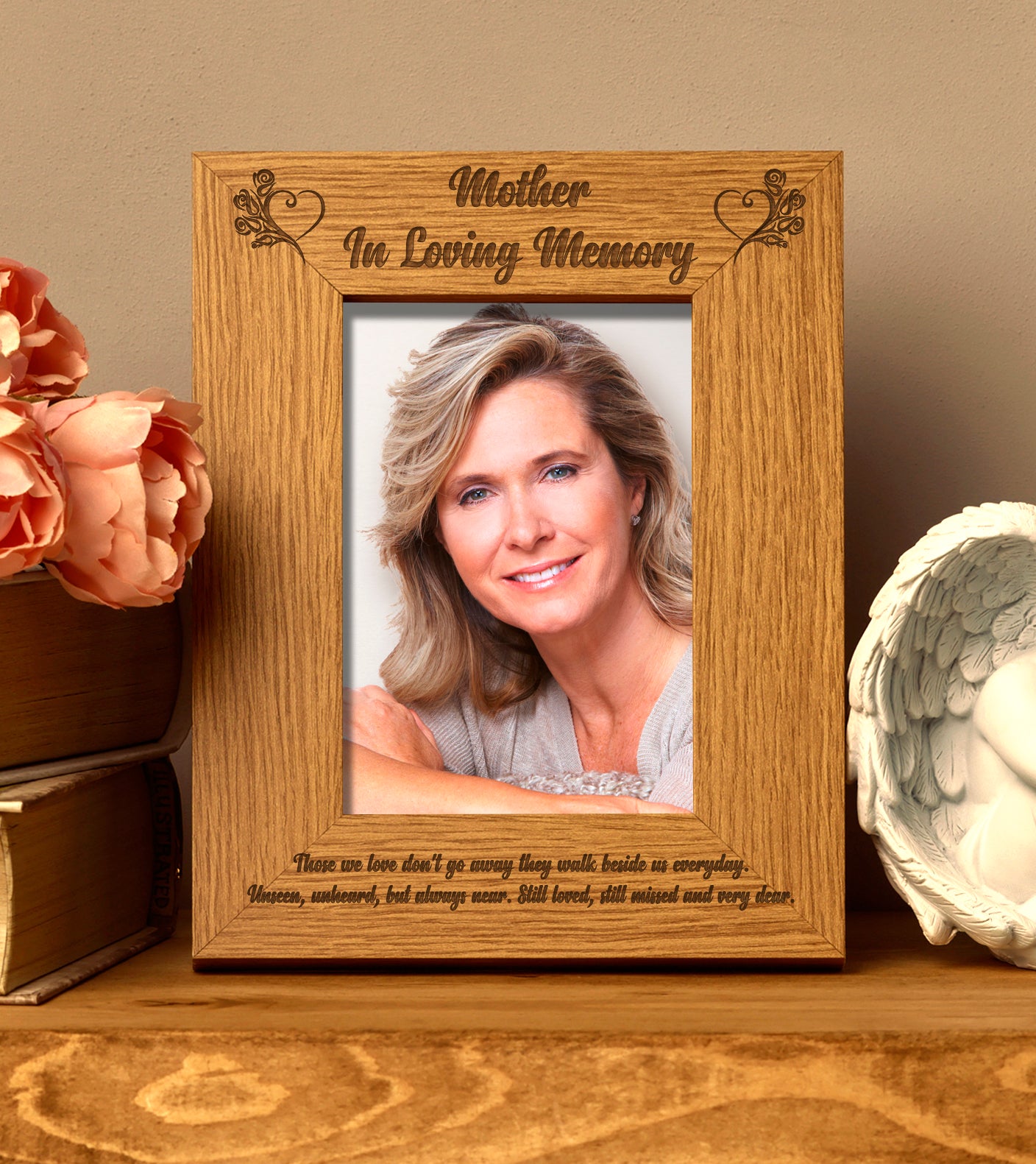 Mother In Loving Memory Remembrance Portrait Wooden Photo Frame Gift - ukgiftstoreonline