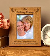ukgiftstoreonline Wife In Loving Memory Remembrance Portrait Wooden Photo Frame Gift