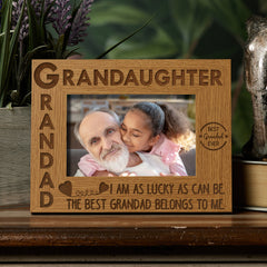Grandad and Granddaughter Wooden Photo Frame Gift