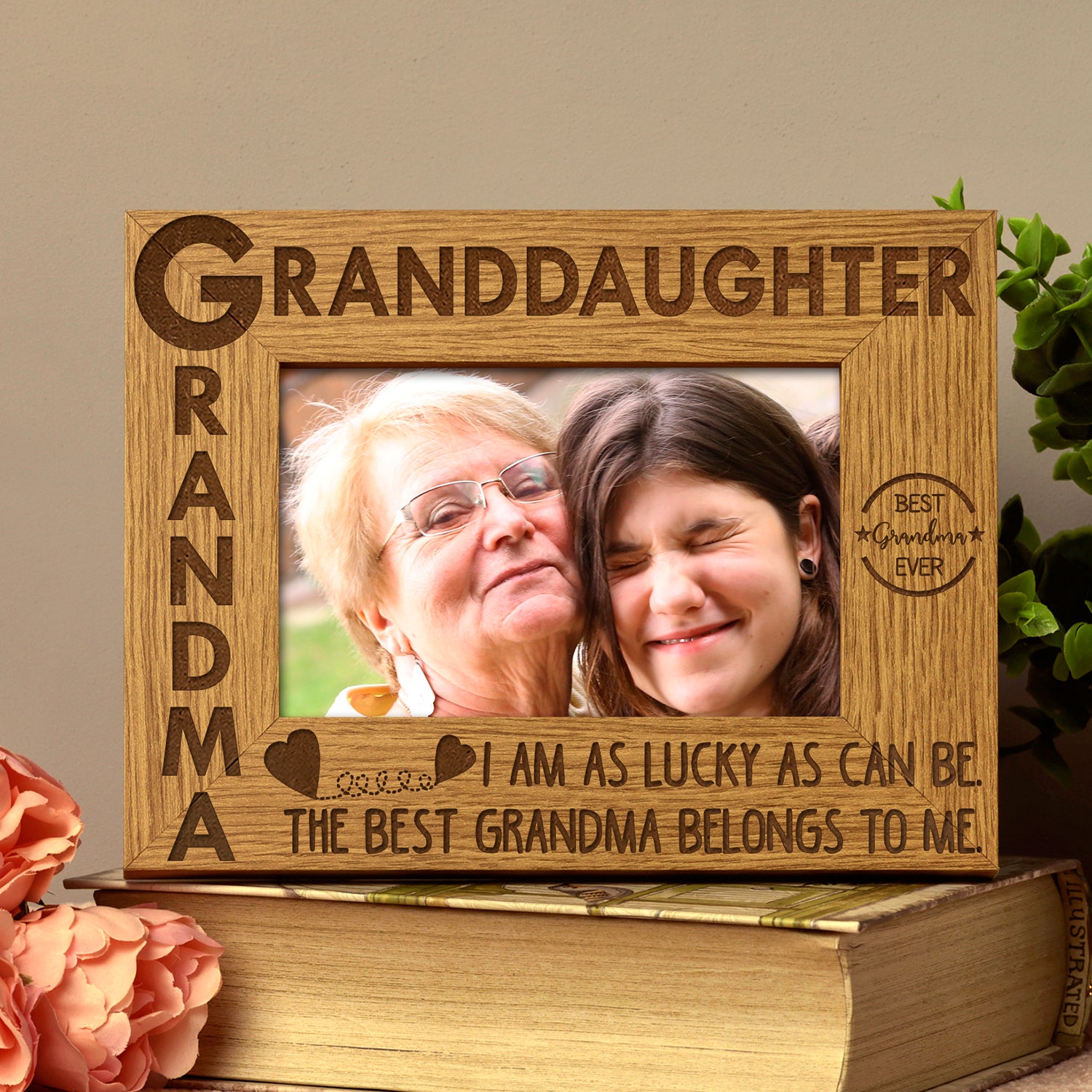 Grandma and Granddaughter Wooden Photo Frame Gift - ukgiftstoreonline