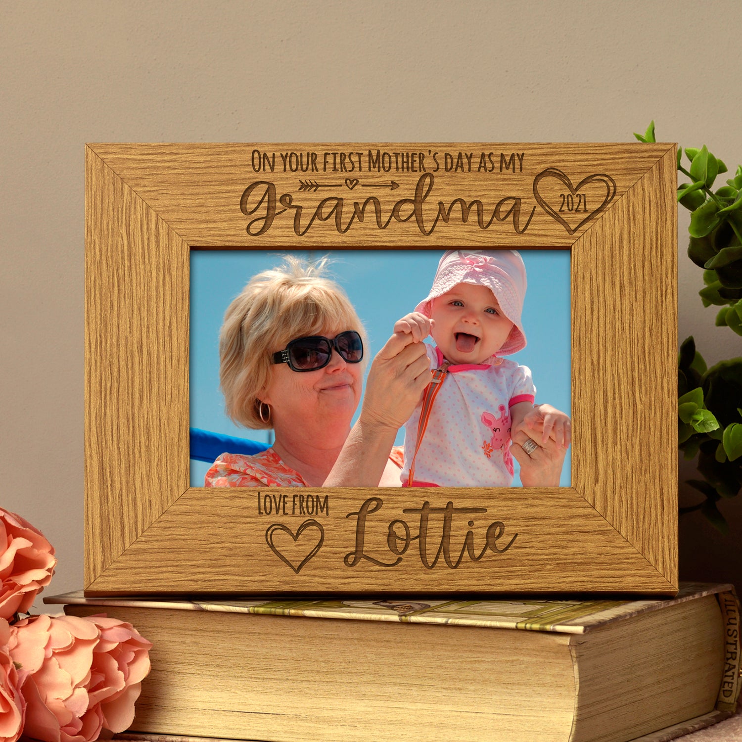 Personalised First Mothers Day as a Grandma Photo Frame Landscape - ukgiftstoreonline