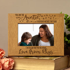  You are the Auntie Photo Frame Gift Landscape Oak Wood Finish - ukgiftstoreonline