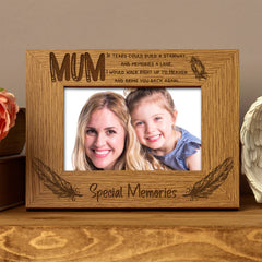 Mum Special Memories Remembrance Photo Frame Gift Oak Wood Finish - ukgiftstoreonline