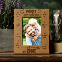 Personalised Daddy Photo Frame Gift The Reasons I Love You
