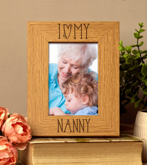 I heart my Nanny Love photo frame - ukgiftstoreonline