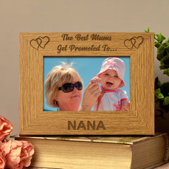 Best Mums Get Promoted To Nana Wooden Photo Frame Gift - ukgiftstoreonline