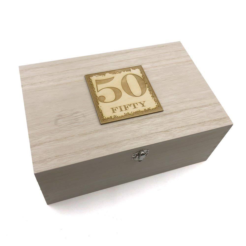 50th Birthday Gift Large Memories Keepsake Box - ukgiftstoreonline