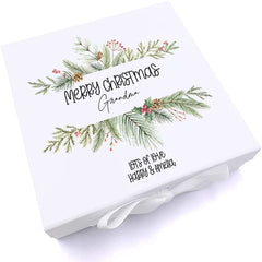 ukgiftstoreonline Personalised Grandma Merry Christmas Keepsake Memory Box