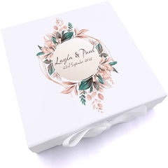 ukgiftstoreonline Personalised Wedding Wreath Design Keepsake Memory Box