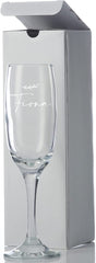 Personalised Botanical Design Name Champagne Flute Prosecco Glass Gift