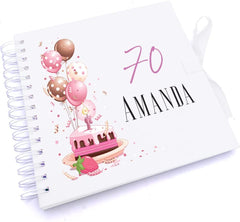 Personalised 70th Birthday Gifts for Her Scrapbook Photo Album