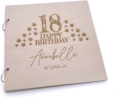 ukgiftstoreonline Personalised Large Any Age Birthday Guest Book Scrap Book Album 18th, 21st, 30th, 40th, 50th, 60th
