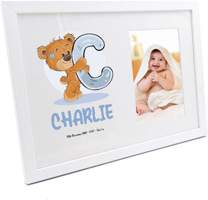 Personalised Teddy Design Baby Photo Frame