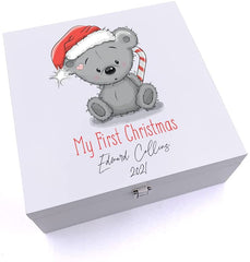 ukgiftstoreonline Personalised My First Christmas Keepsake Wooden Box