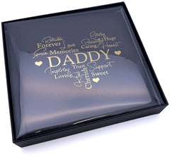 Daddy Black Photo Album Gift With Gold Script