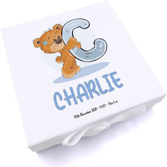 ukgiftstoreonline Personalised Teddy Design Baby Keepsake Memory Box