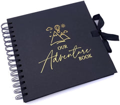 Our Adventure Book Black Scrapbook Photo album Gold Script