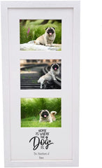Personalised Home is where the Dog is Photo Frame With Multi aperture Three Photos