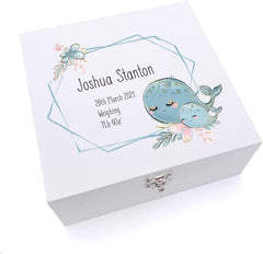 ukgiftstoreonline Personalised Baby Keepsake Large Memories Wooden Box Giraffe Design