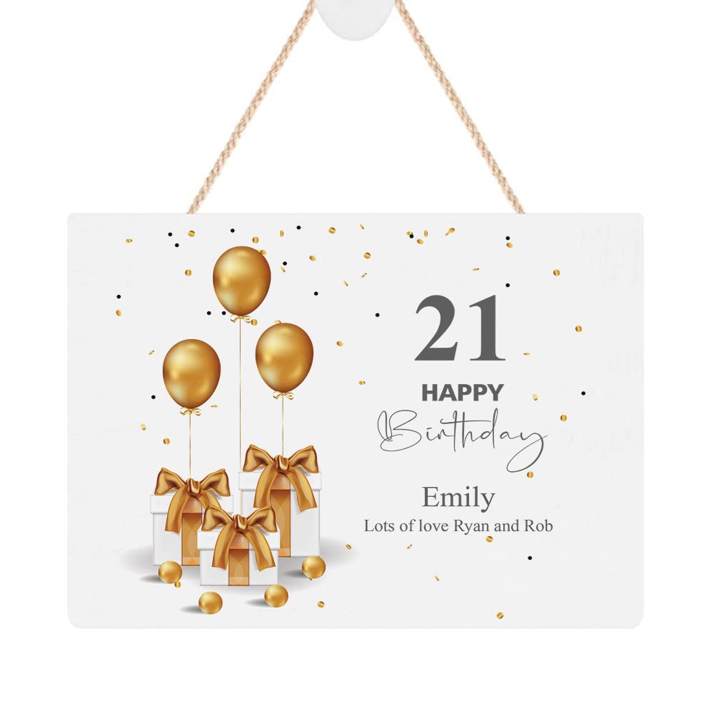 ukgiftstoreonline Personalised 21st Birthday Plaque Gift With Presents