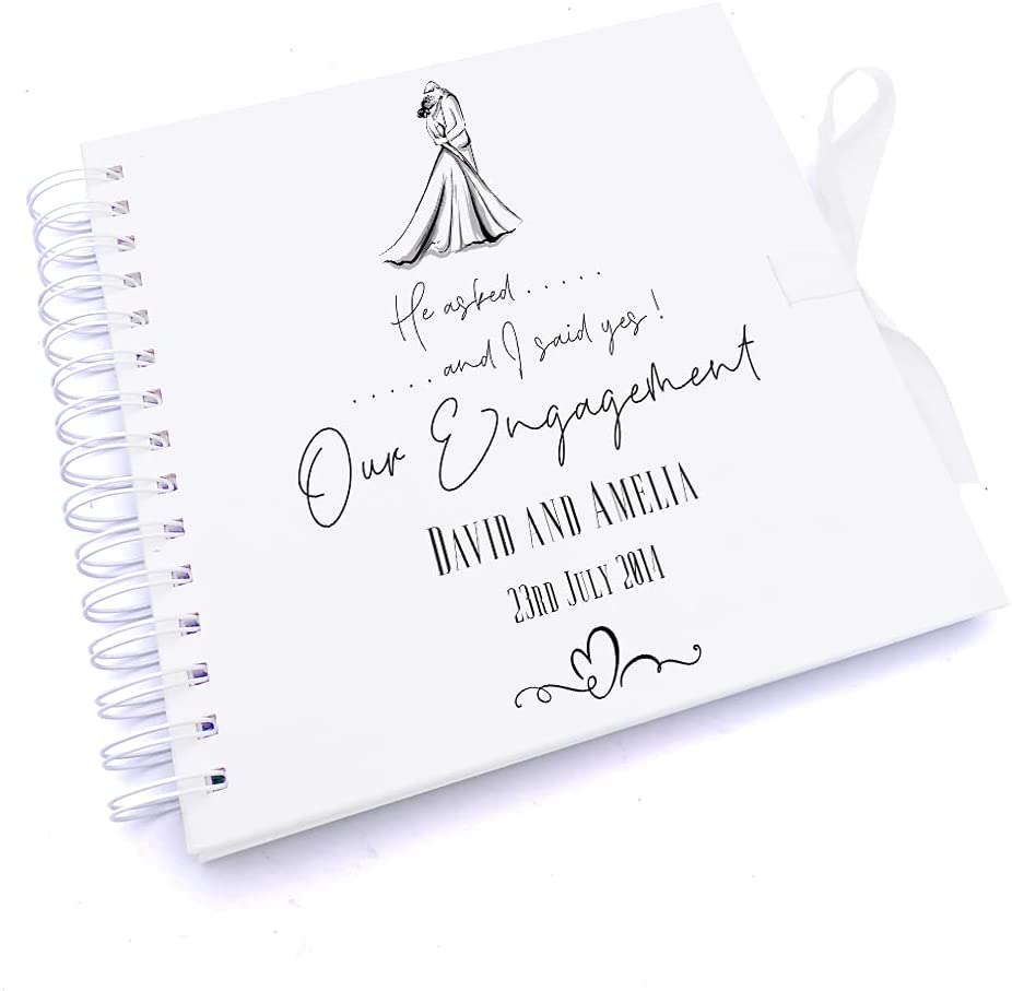 Personalised He Asked I Said Yes Our Engagement Scrapbook Photo album