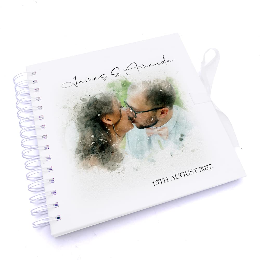 Personalised Watercolour Photo Wedding Scrapbook Guest Book or Photo album