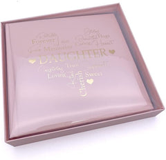 Daughter Gift Pink Heart Photo Album With Gold Script