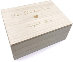 ukgiftstoreonline Personalised Antique Wooden Keepsake Memory Box Gift Wedding Or Baby Gift