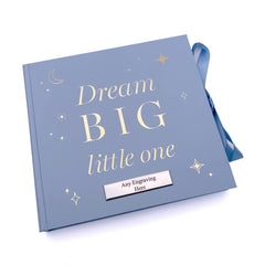 Personalised Blue Baby Boy Photo Album Dream Big