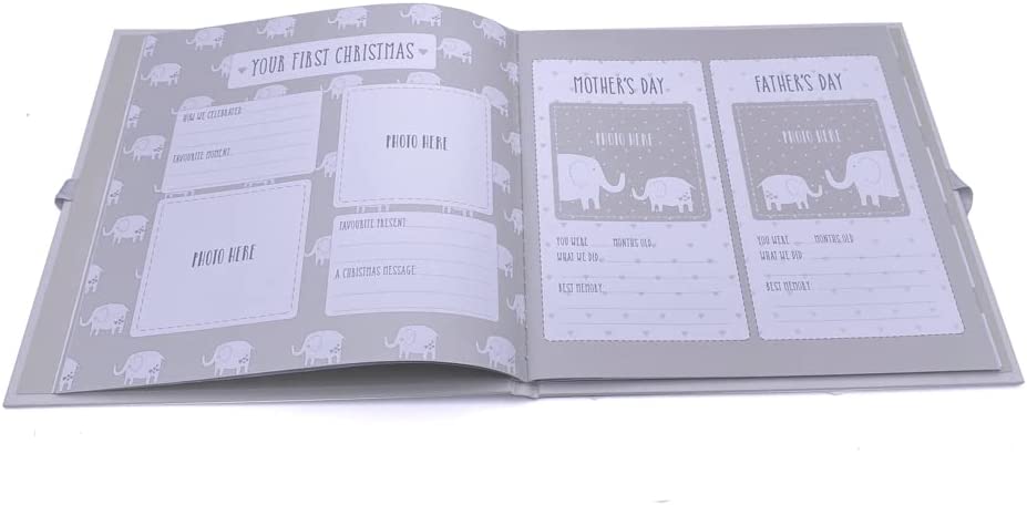 ukgiftstoreonline Personalised Baby My First Year Keepsake Record Book With Foot Print