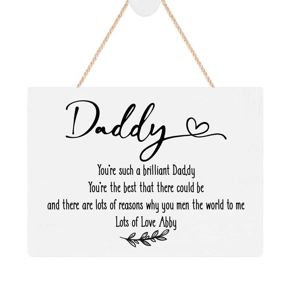 ukgiftstoreonline Personalised Daddy Plaque Gift With Sentiment Personalised Plaque Gift ukgiftstoreonline