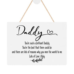 ukgiftstoreonline Personalised Daddy Plaque Gift With Sentiment Personalised Plaque Gift ukgiftstoreonline