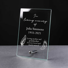 ukgiftstoreonline Personalised In Loving Memory Remembrance Glass Plaque