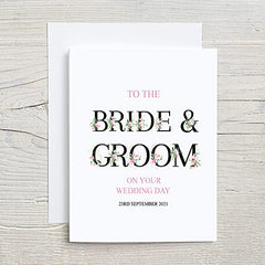 Personalised Bride and Groom Wedding Day Gift Card
