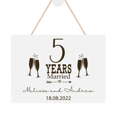 ukgiftstoreonline Personalised 5th Wedding Anniversary Keepsake Plaque Champagne Design