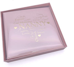 Nanny Gift Pink Heart Photo Album With Gold Script
