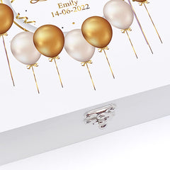 ukgiftstoreonline Personalised 70th Birthday Wooden Box Gift With Golden Balloons