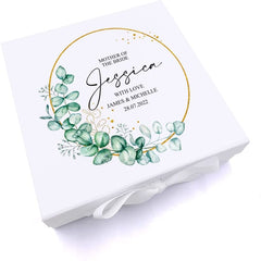 Personalised Mother Of The Bride Wedding Keepsake Box Gift With Wreath
