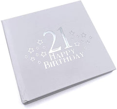 ukgiftstoreonline 21st Birthday Photo Album For 50 x 6 by 4 Photos Silver Print