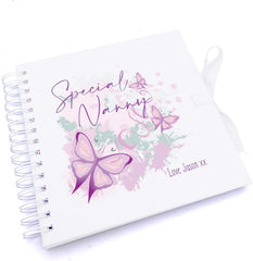 Personalised Special Nanny Pink & Purple Butterfly Gift Scrapbook Photo Album