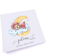 ukgiftstoreonline Personalised Baby Photo Album Gift Teddy On Cloud