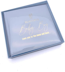 Beautiful Baby Boy Blue Photo Album With Gold Script