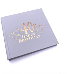 ukgiftstoreonline 40th Birthday Photo Album For 50 x 6 by 4 Photos Rose Gold Print