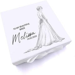 ukgiftstoreonline Personalised To My Beautiful Bride Wedding Gift Keepsake Memory Box UV-17
