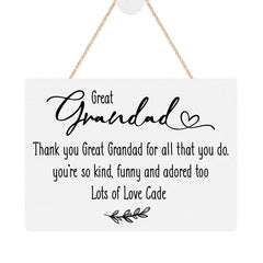 ukgiftstoreonline Personalised Great Grandad Plaque Gift With Sentiment