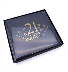 21st Birthday Black Photo Album Gift With Gold Script